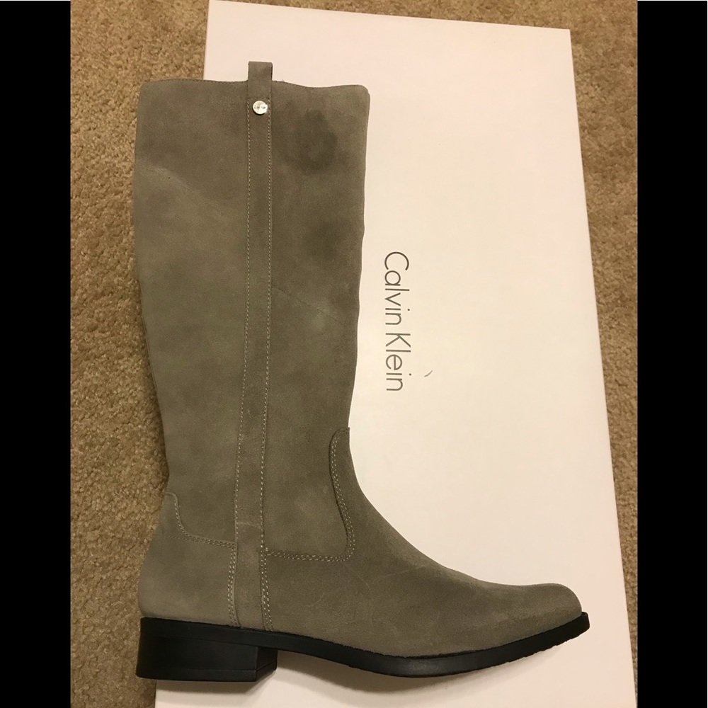 Calvin Klein suede riding boots, never worn.